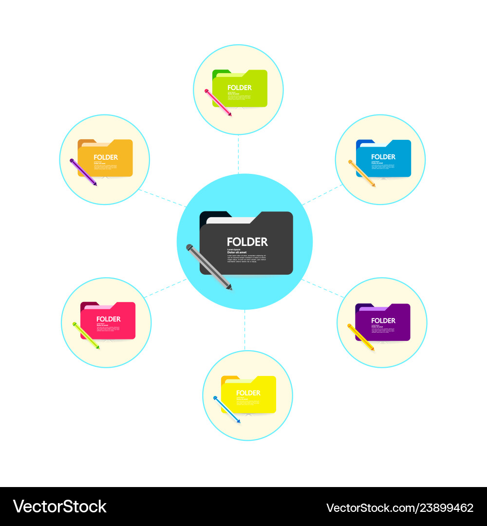 Folder and element for business concept Vector Image