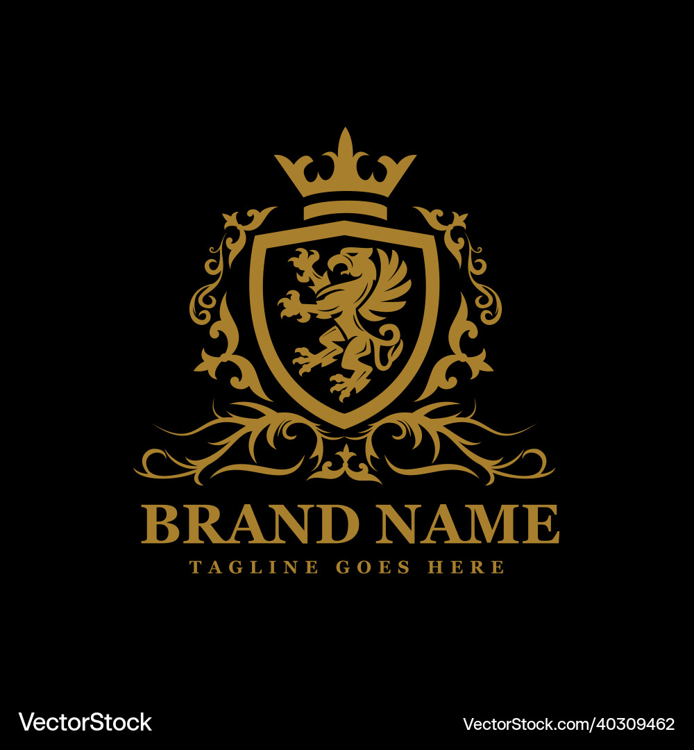 Griffin Crest Logo - Heraldic & Mythical Vector Image