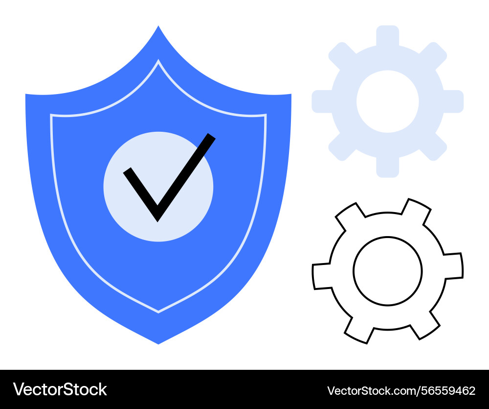 Shield with checkmark symbolizing security Shield with checkmark symbolizing security vector image