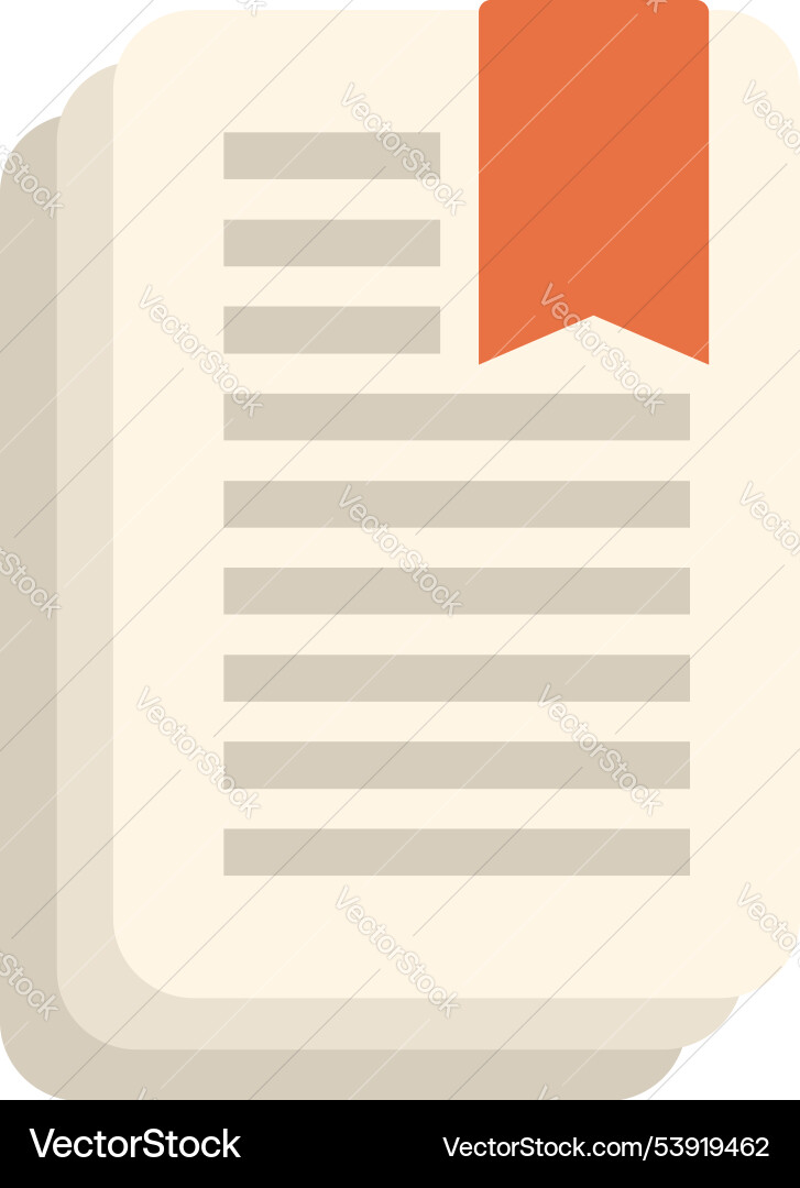 Stack of papers with bookmark is representing Stack of papers with bookmark is representing vector image