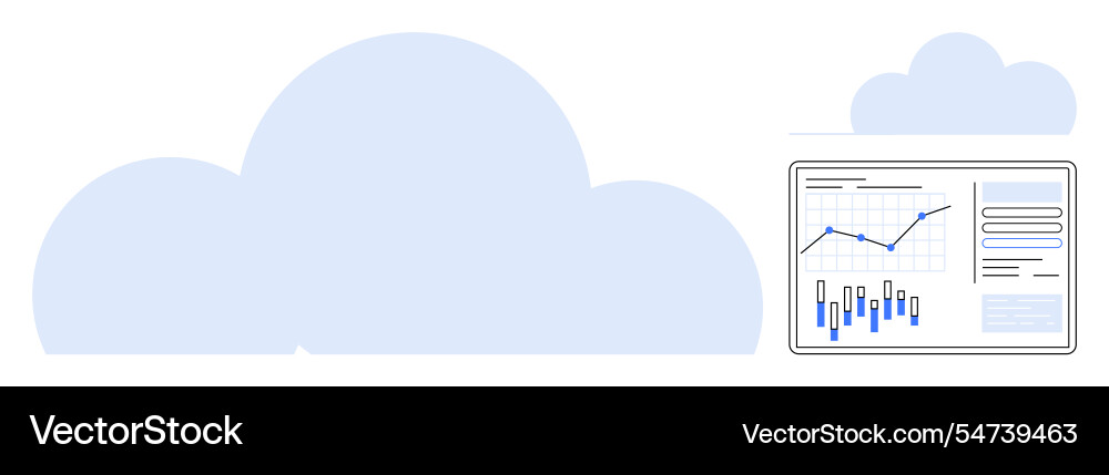 Cloud computing with data analytics on digital Cloud computing with data analytics on digital vector image