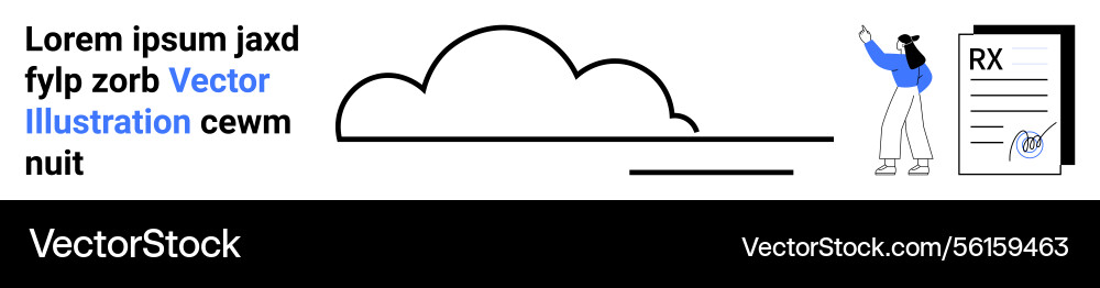 Cloud technology concept with user accessing Vector Image