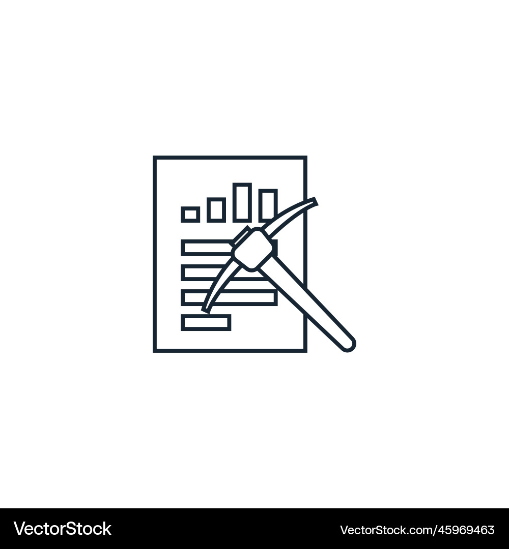 Data mining creative icon from artificial vector image