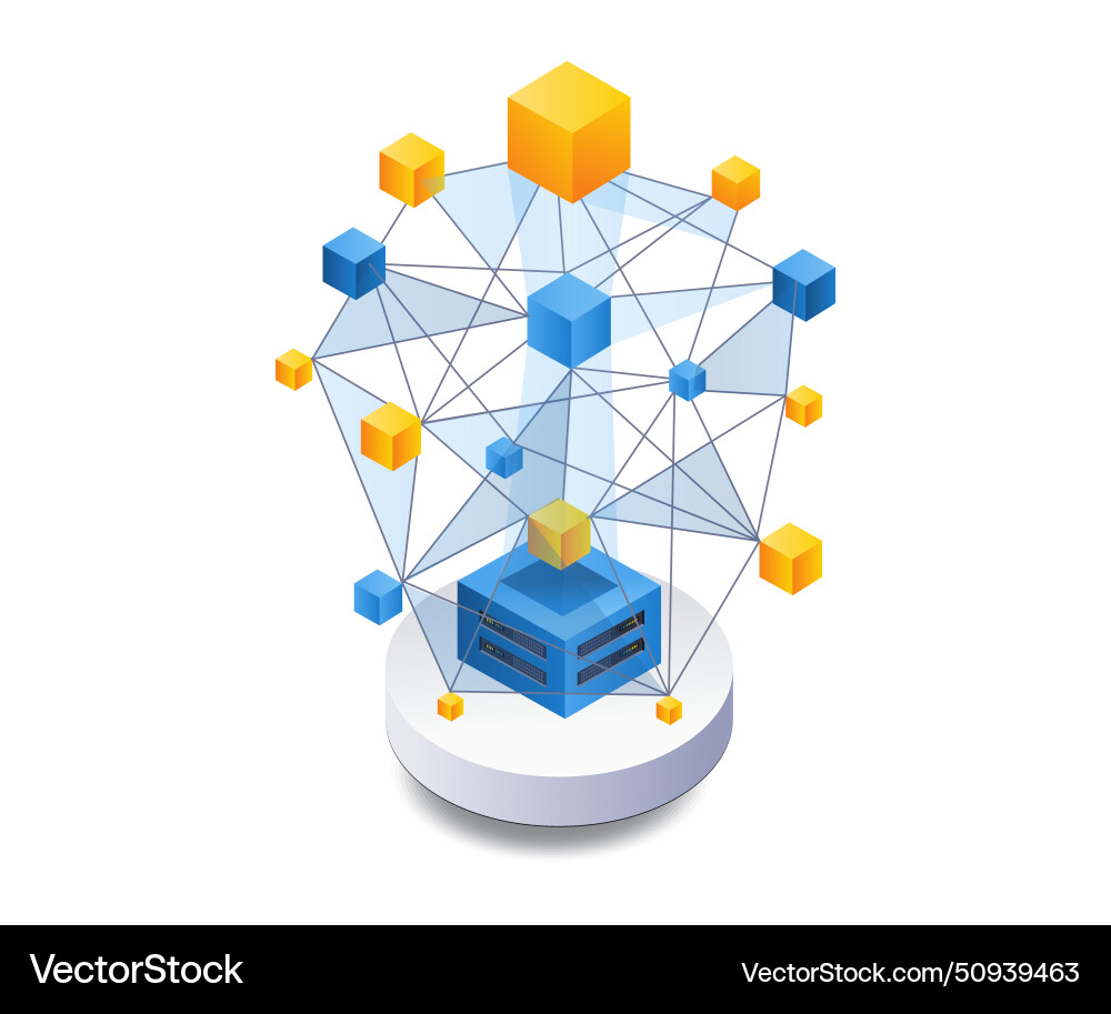 Data technology server box network Data technology server box network Vector Image