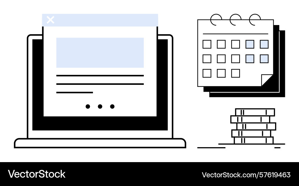 Digital workflow management with calendar Digital workflow management with calendar vector image