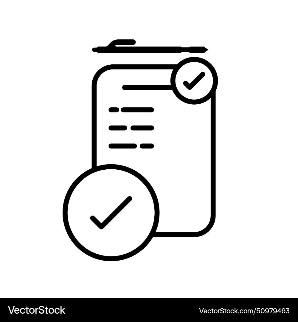 Document with a check mark checklist Vector Image