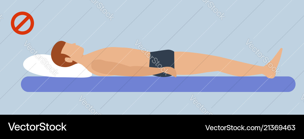 Incorrect man sleep position banner horizontal Incorrect man sleep position banner horizontal vector image