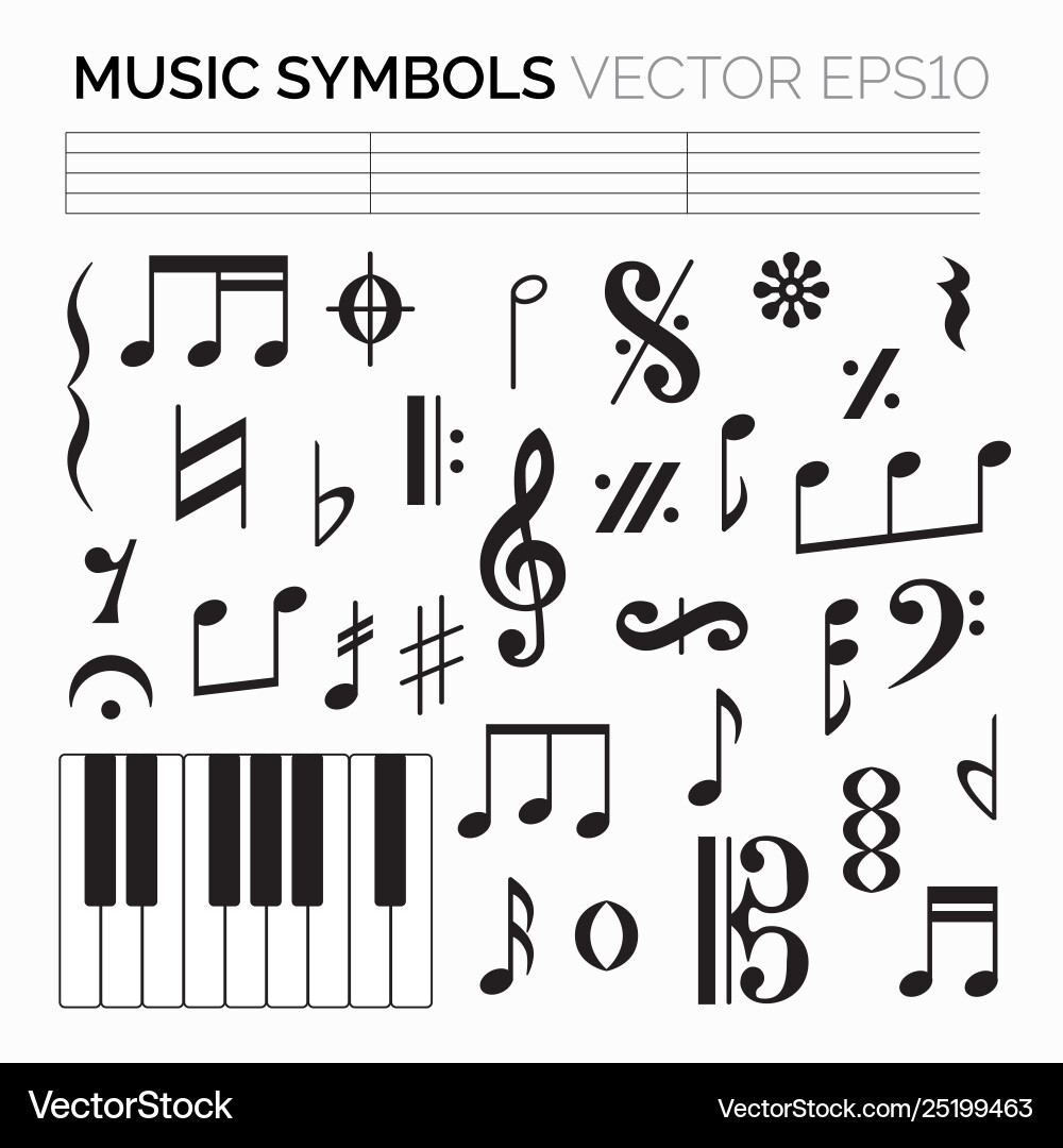 Isolated music symbols and signs vector image