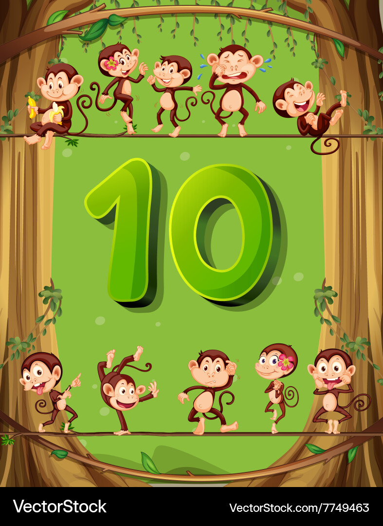 Number Monkey Numbers Vector Images (over 560)