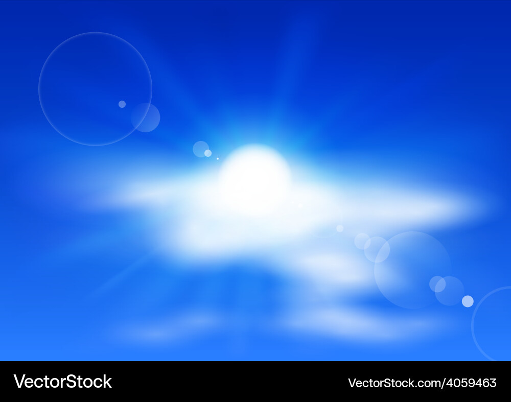 Sun and clouds Royalty Free Vector Image - VectorStock