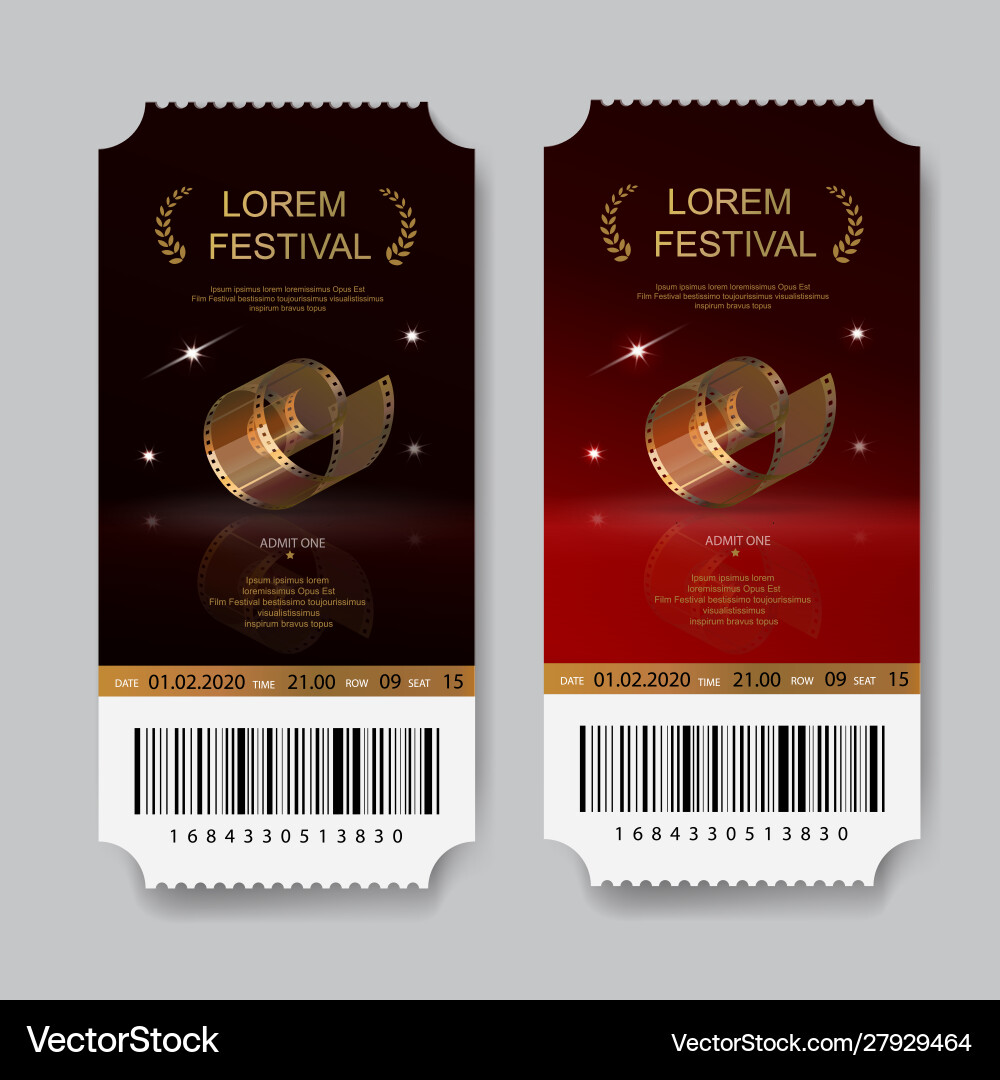 Cinema tickets film festival invitations