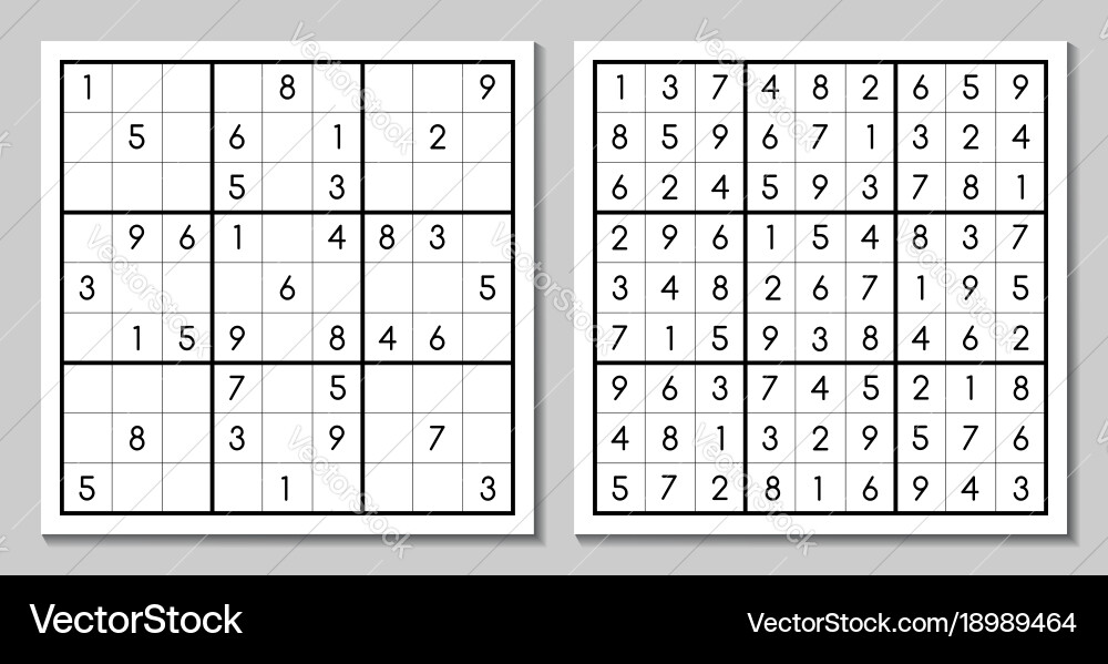 Classic Sudoku Puzzle - Number Grid vector image