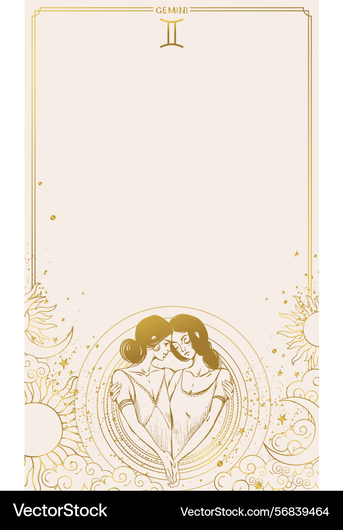 Gemini zodiac sign on beige aesthetic background Gemini zodiac sign on beige aesthetic background Vector Image