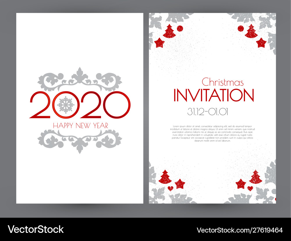 Happy new 2020 year flyer design template elegant Happy new 2020 year flyer design template elegant vector image