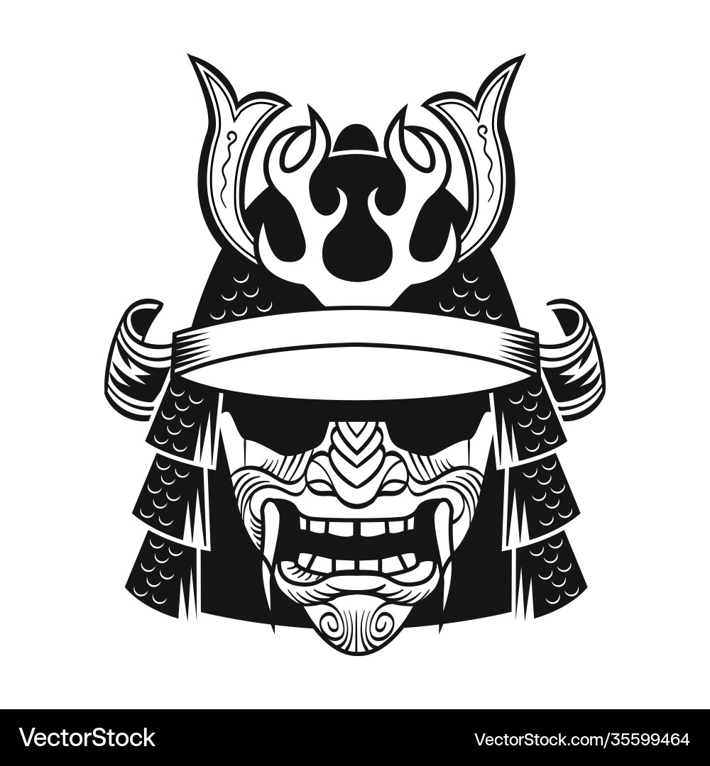 Masked Samurai Warrior Vector Image