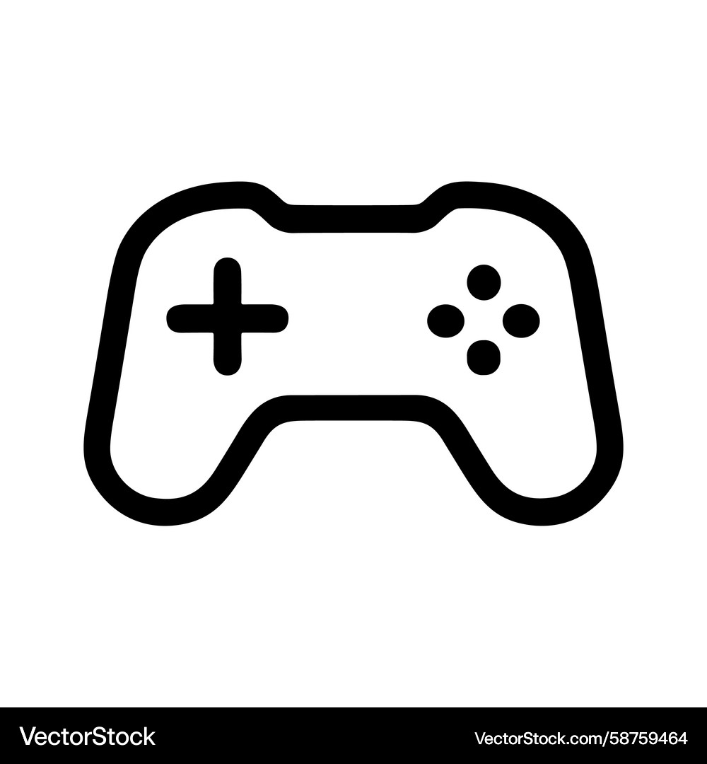 Minimalist Game Controller Line Art Vector Image