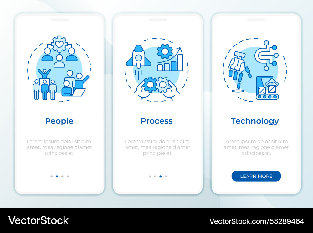 Ppt framework blue onboarding mobile app screen Ppt framework blue onboarding mobile app screen vector image