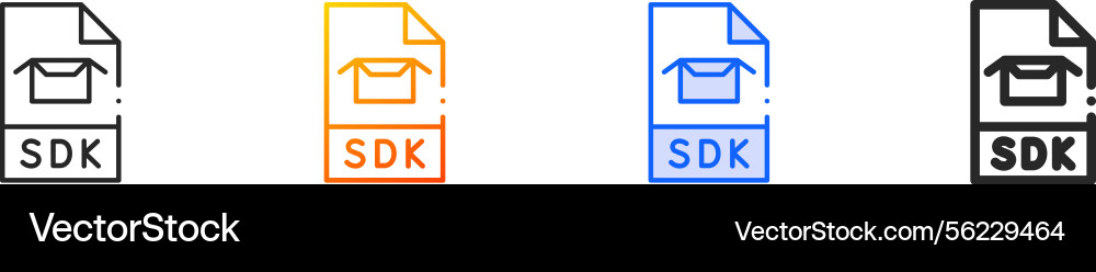 Sdk iconthin linear gradient blue stroke and bold Sdk iconthin linear gradient blue stroke and bold vector image