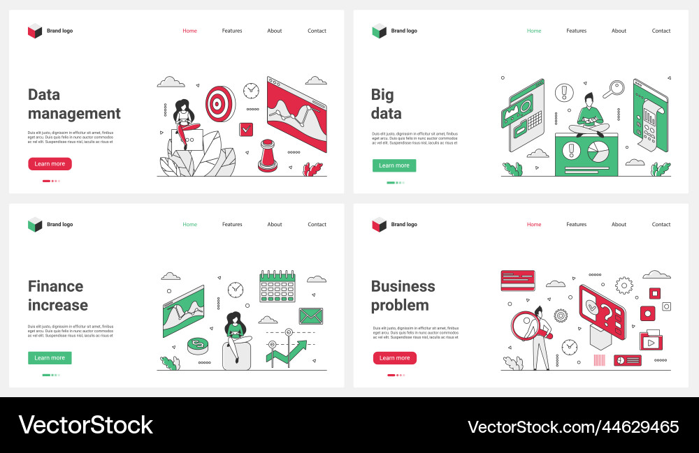 Big data management business problem solving vector image