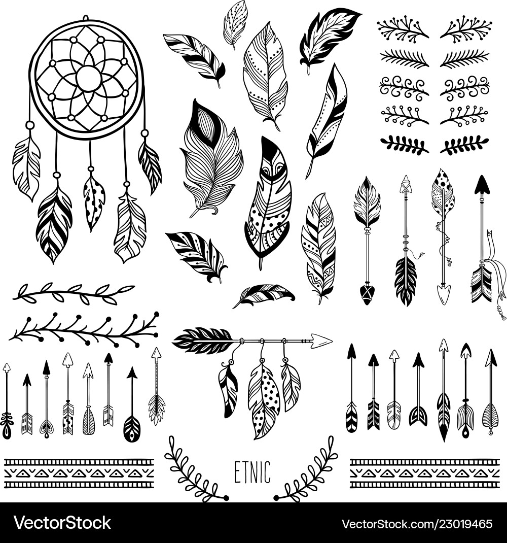 Dreamcatcher tattoo sticker design with feathers and circular elements for  customization 69490743 Vector Art at Vecteezy, image size:1000x1070