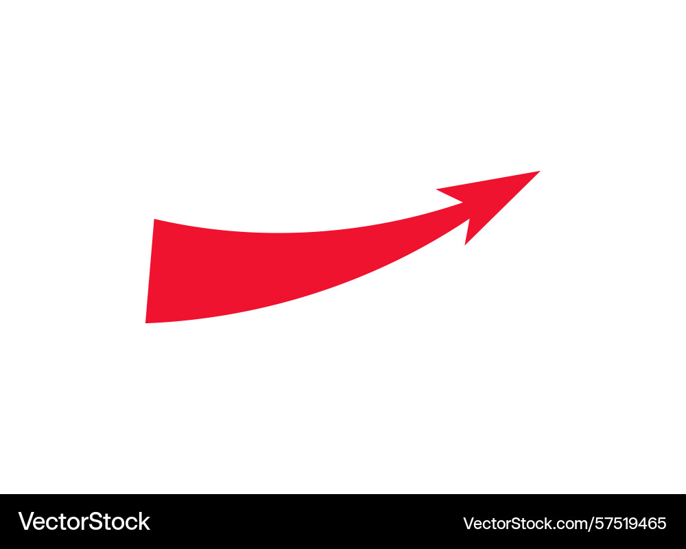 Bold curved arrow showing dynamic movement Vector Image