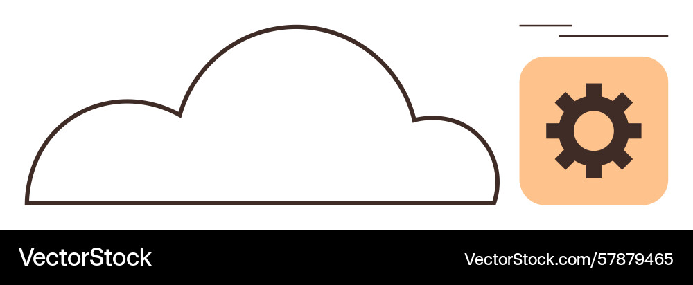 Cloud computing concept with outline Vector Image