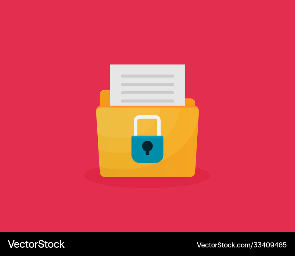 Flat folder lock icon on white background file – Royalty-Free Vector ...