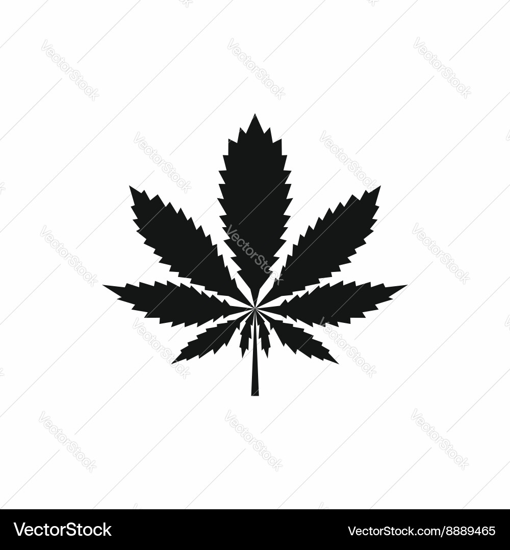 Marijuana leaf icon simple style Vector Image