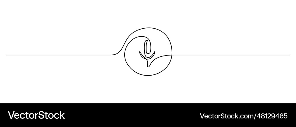 One continuous line drawing of voice recognition One continuous line drawing of voice recognition vector image