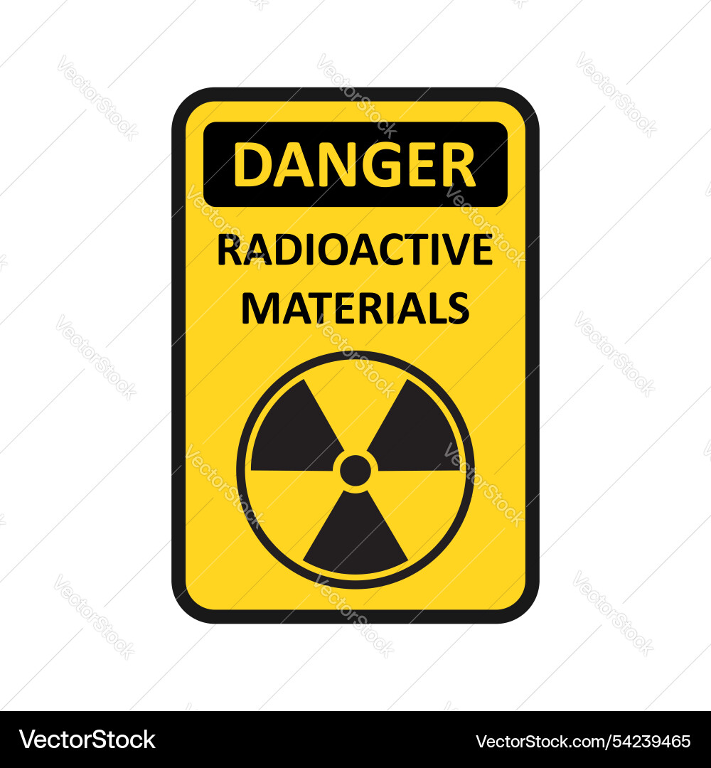 Radioactive material warning icon in flat style Radioactive material warning icon in flat style vector image