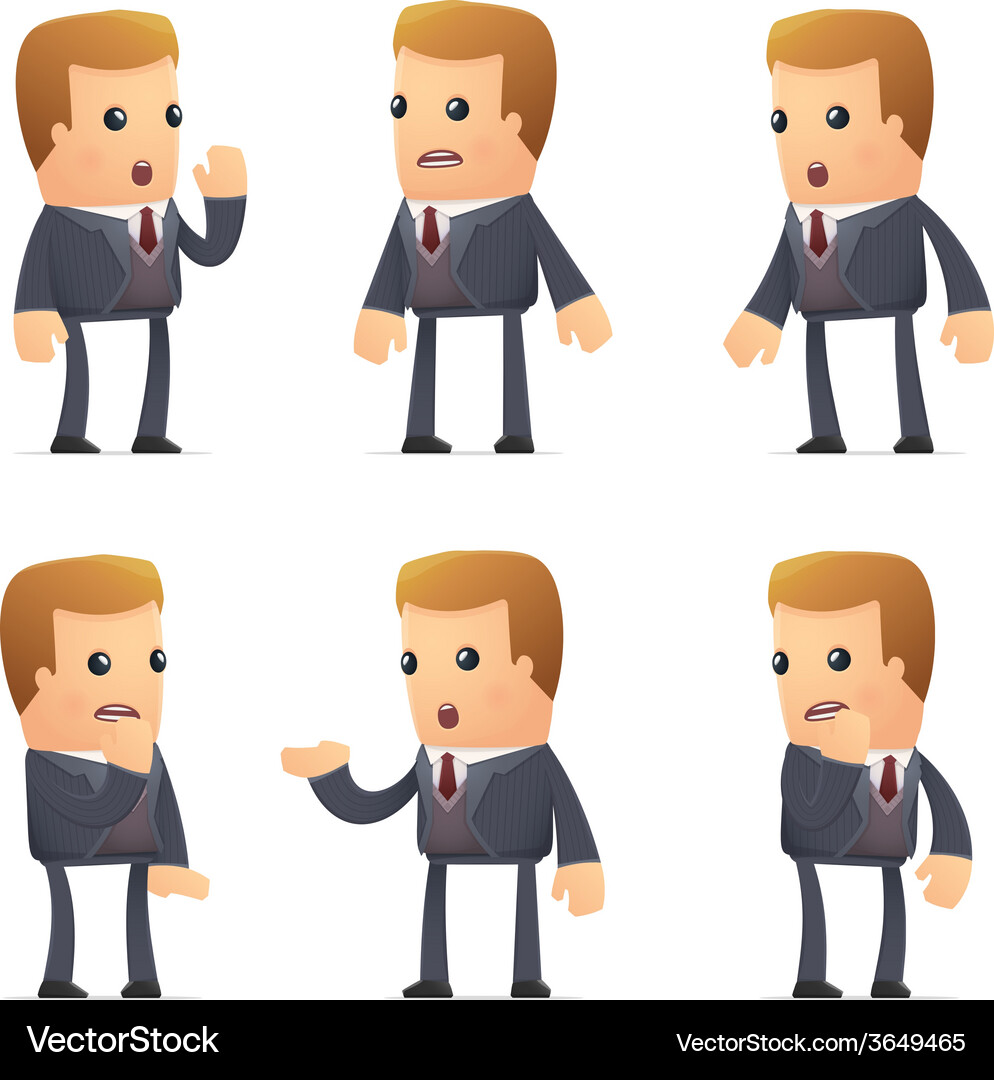 Set of advisor character in different poses Vector Image