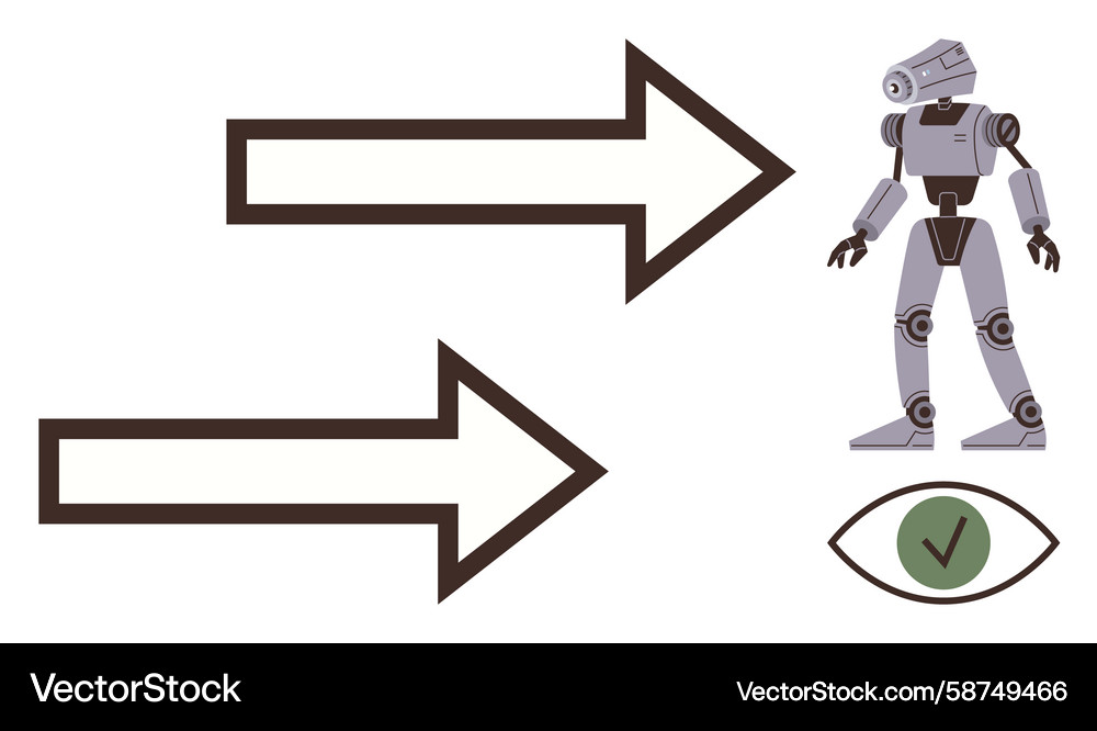 AI Robot Decision Making Vector Image