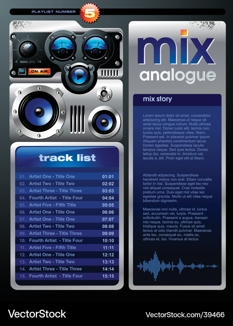 Analog Radio Brochure Vector Image