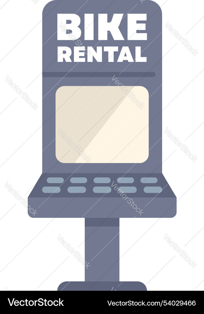 Bike rental stand with digital screen displaying Bike rental stand with digital screen displaying vector image