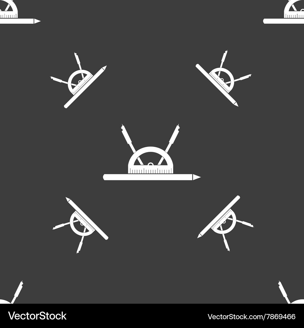 Compass and protractor characters geometry Vector Image