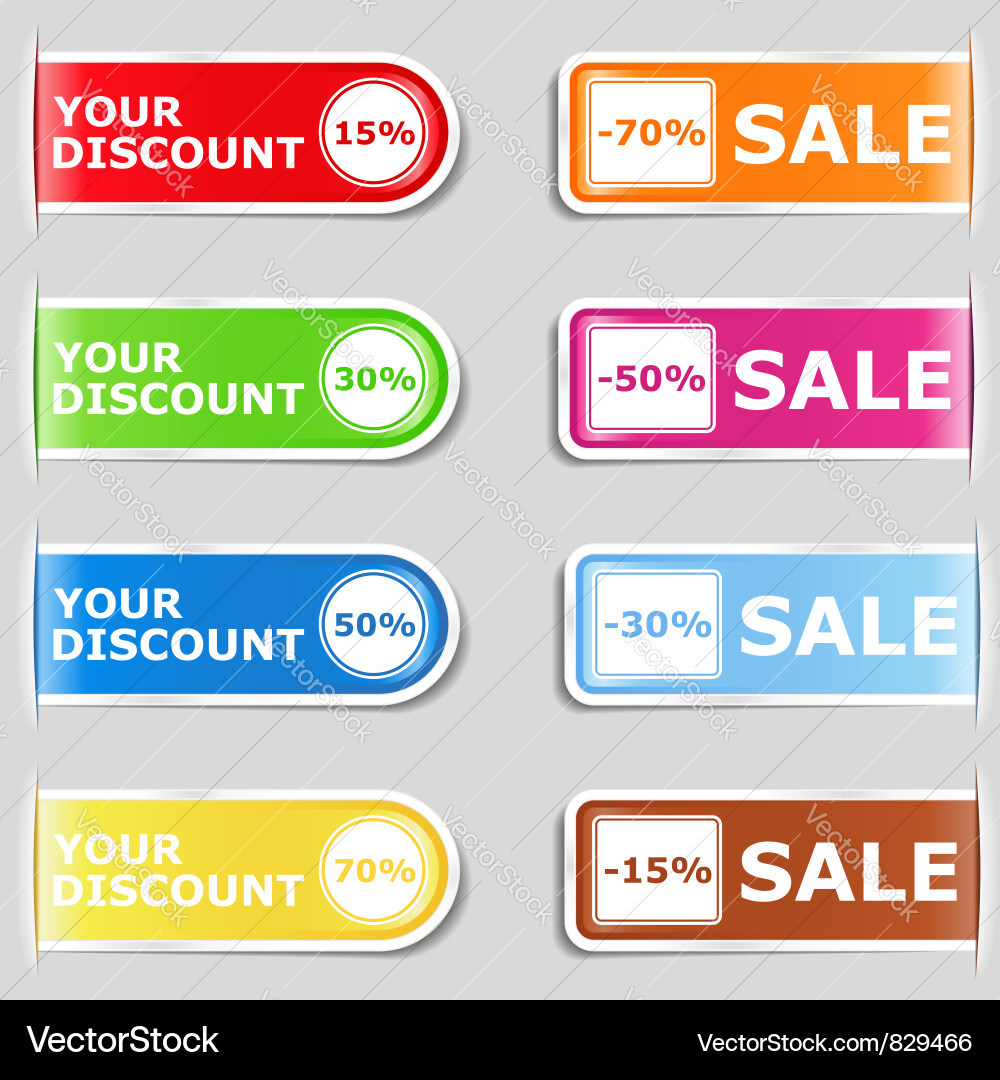 Discount labels Royalty Free Vector Image - VectorStock