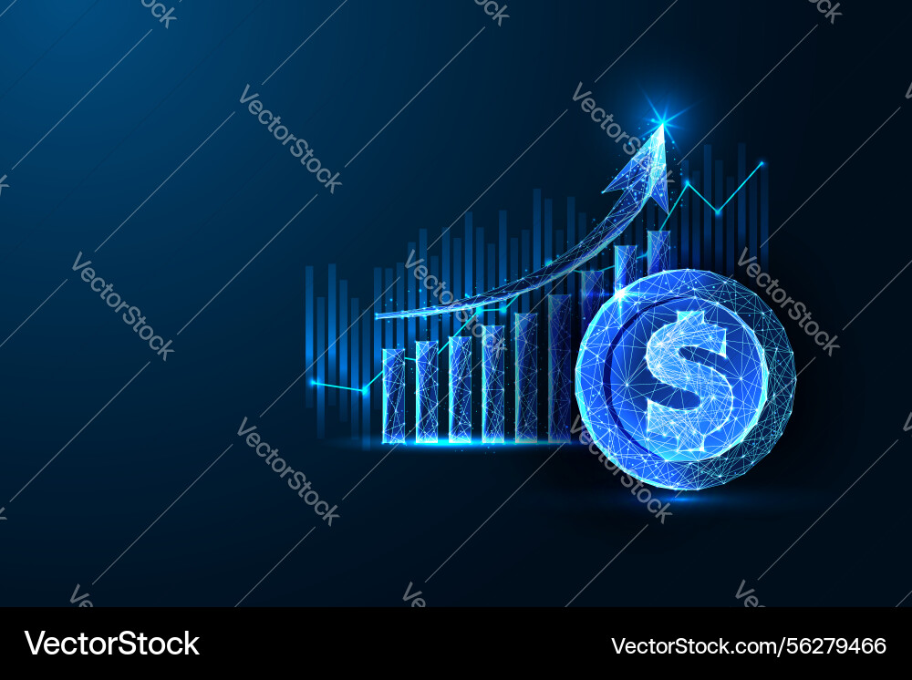 Economic growth concept with rising chart Economic growth concept with rising chart vector image
