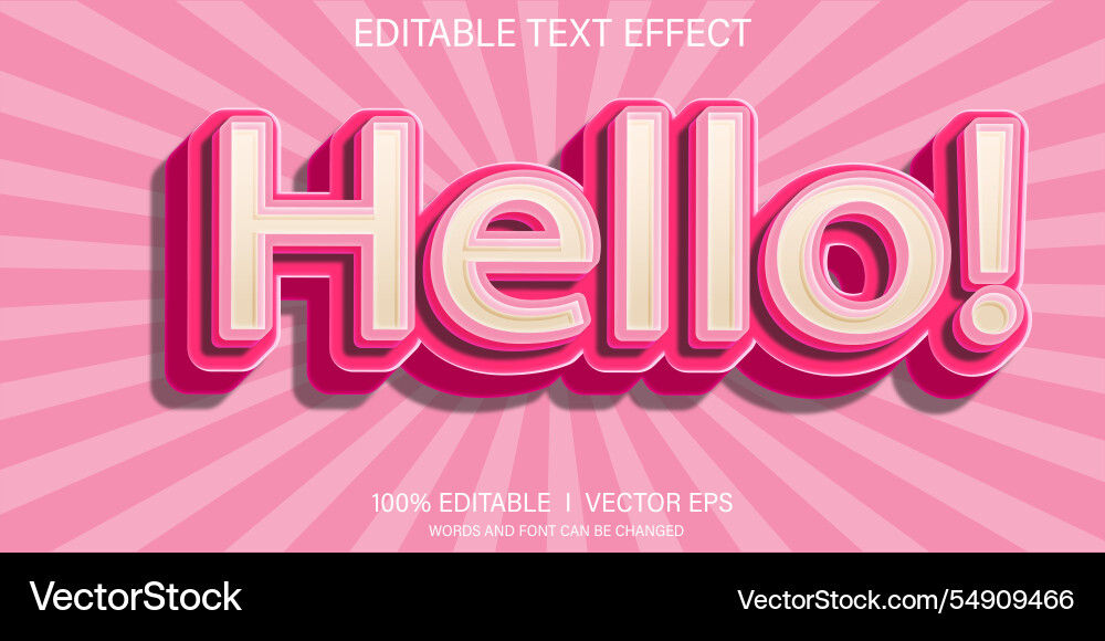Hello text effect with modern style design Hello text effect with modern style design vector image