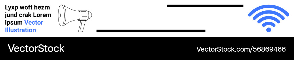 Megaphone amplifying signal towards a wireless Megaphone amplifying signal towards a wireless Vector Image