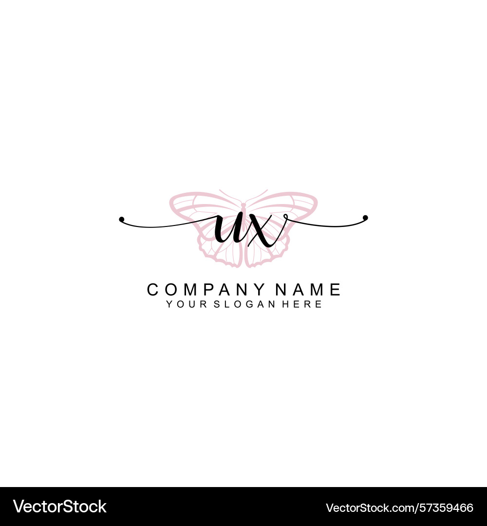 Minimalist handwritten ux initial logos with soft Minimalist handwritten ux initial logos with soft Vector Image