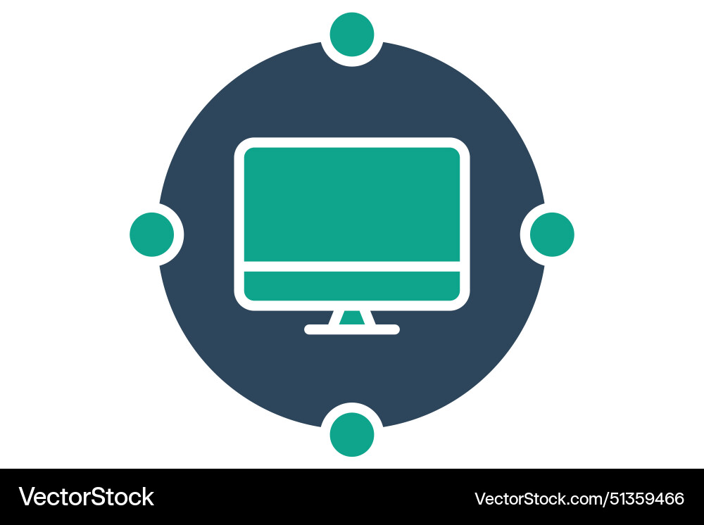 Networking icon computer with network Networking icon computer with network vector image