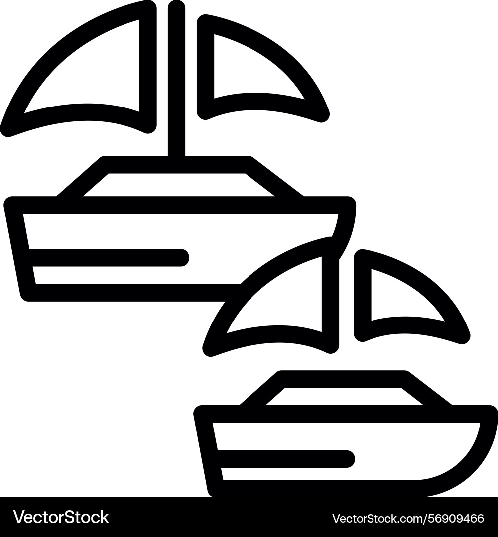 Sailing race linear style icon design Vector Image