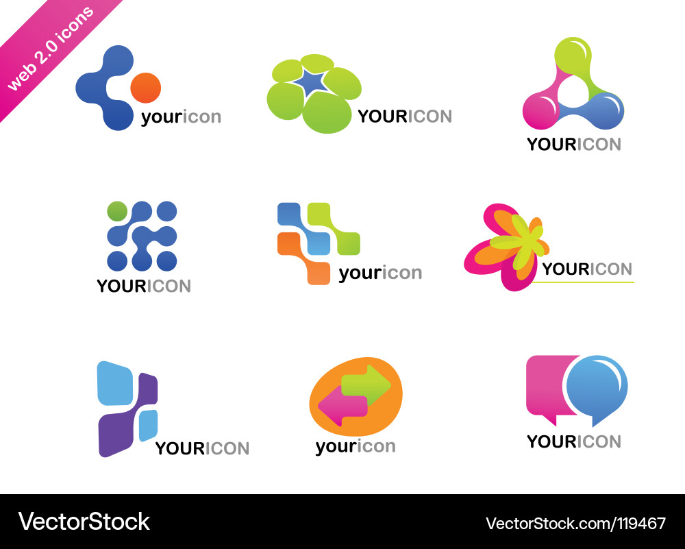 Colorful Circle Icons vector image