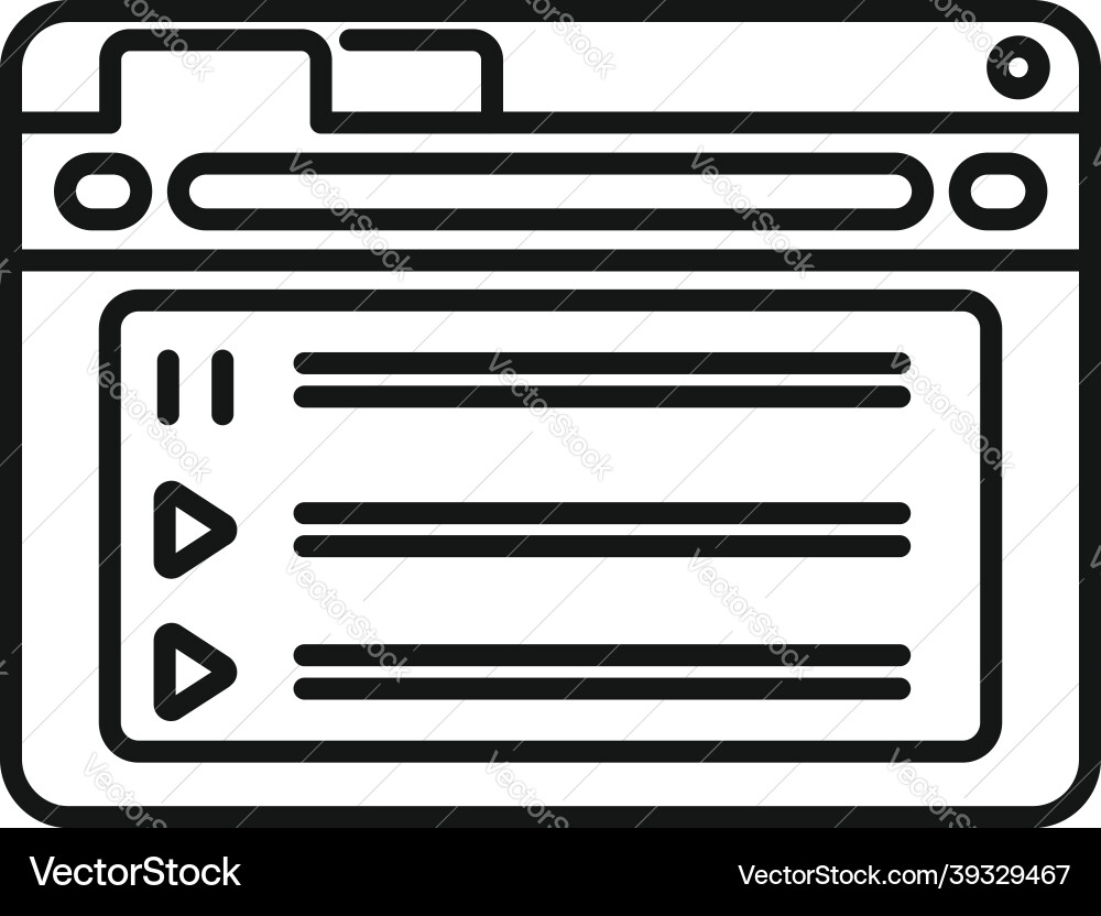 Computer browser icon outline window Vector Image