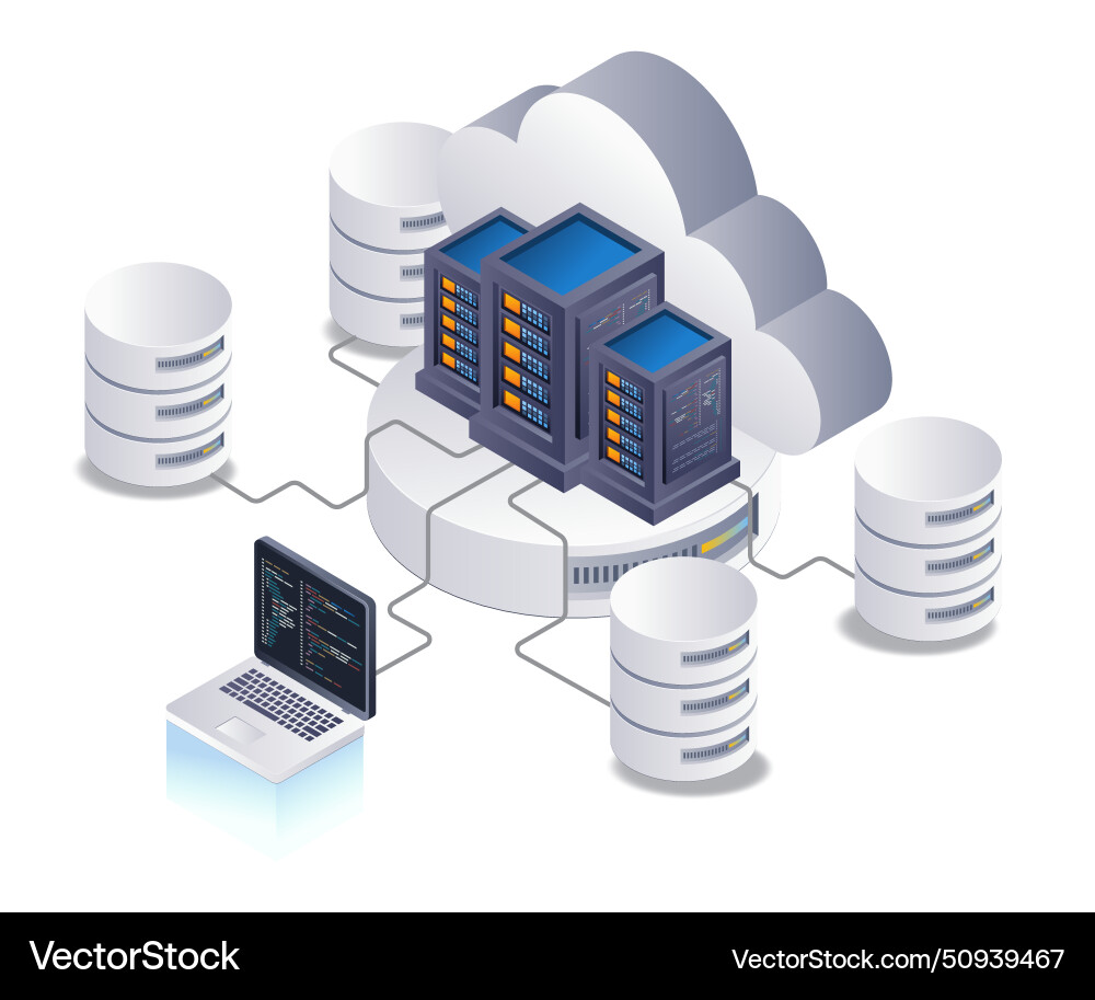 Datenbank Netzwerk Cloud Server Programmierer Datenbank Netzwerk Cloud Server Programmierer vektorbild