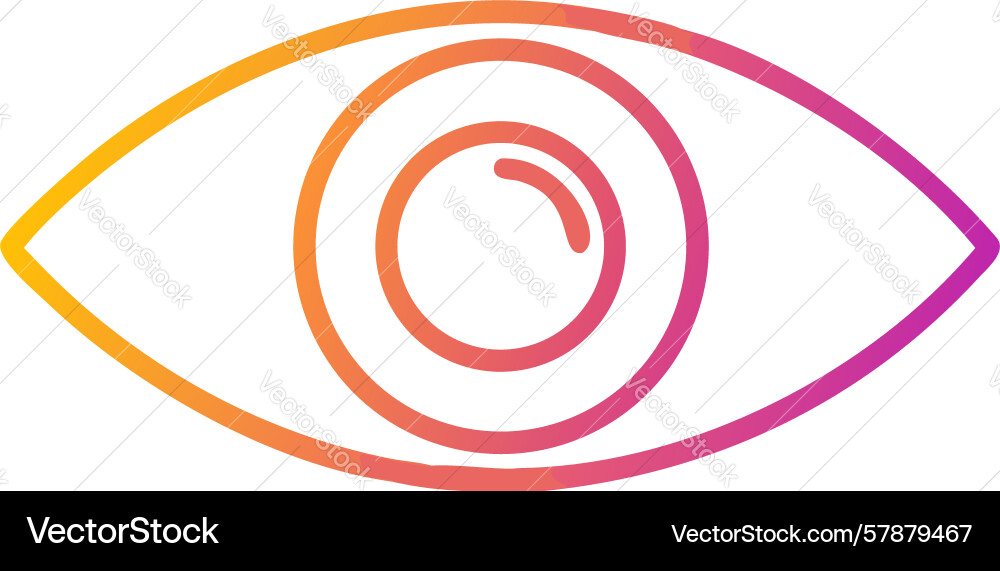 Eye icon with concentric circles abstract visual Vector Image