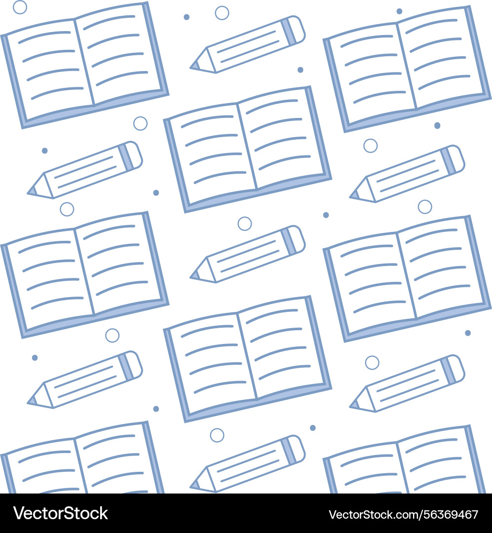 Notebook and pencil sketch pattern Vector Image