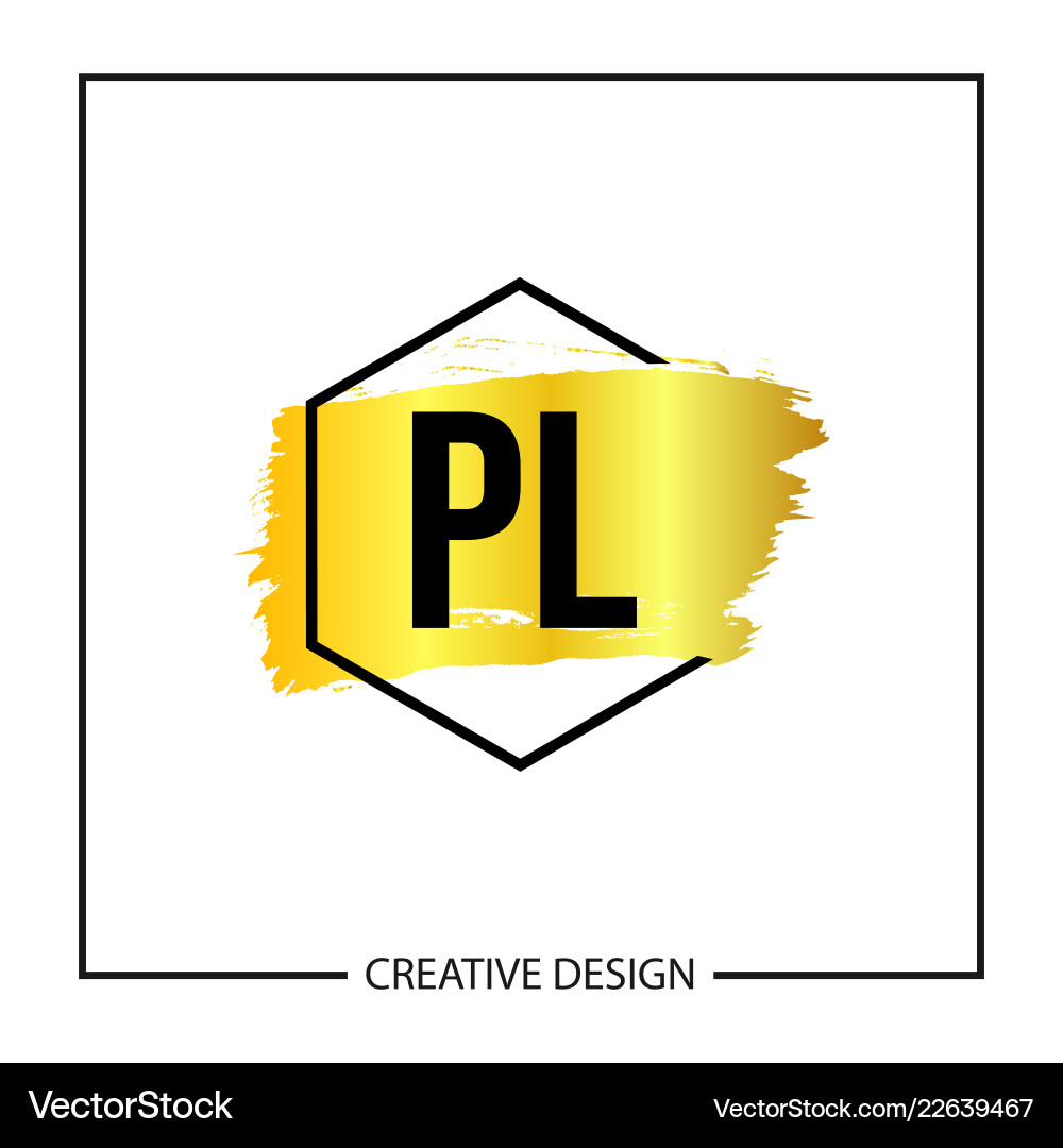 PL Initial Logo Template - Monogram Style Vector Image