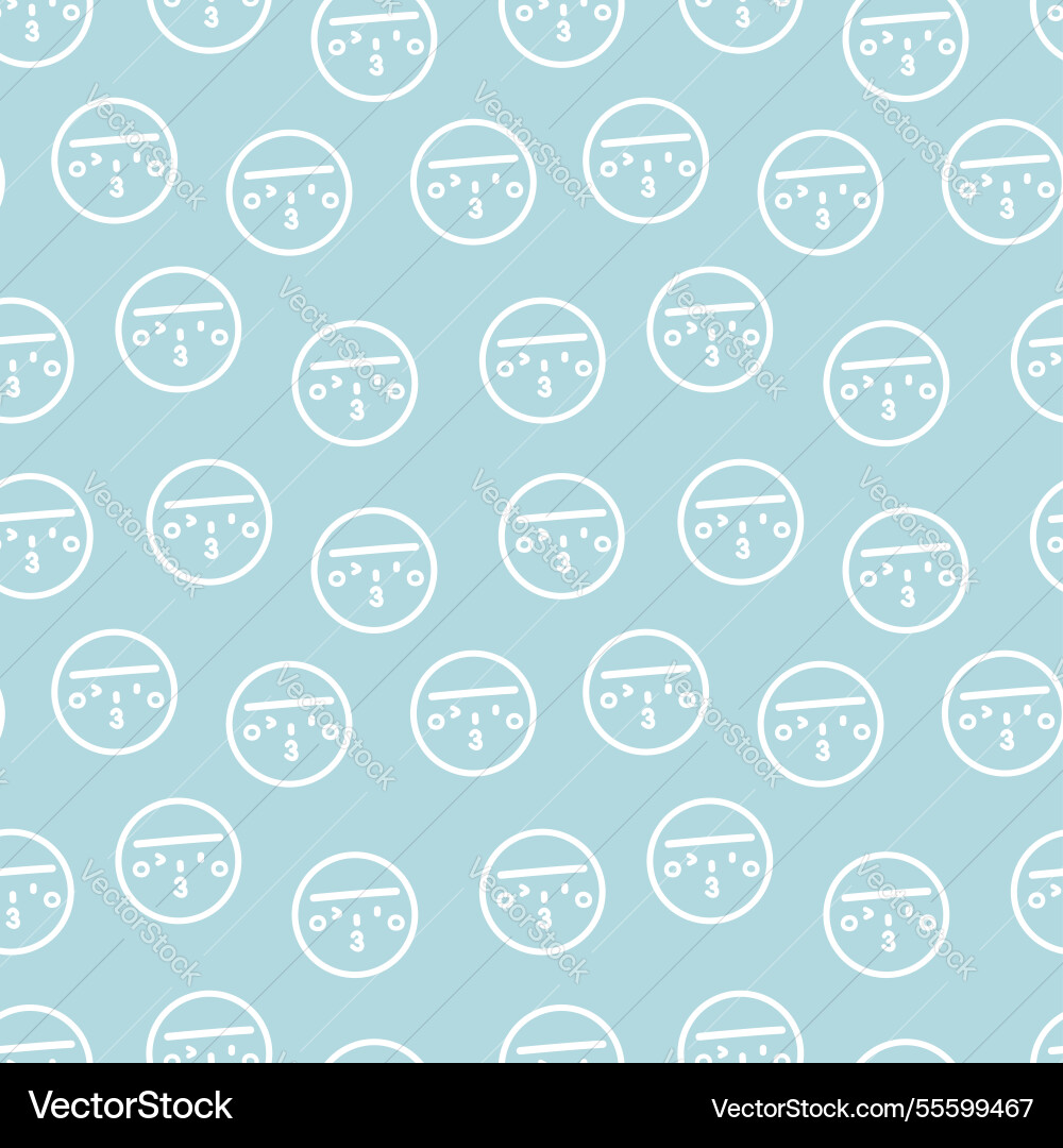 Seamless minimal smile line art repeat pattern vector image