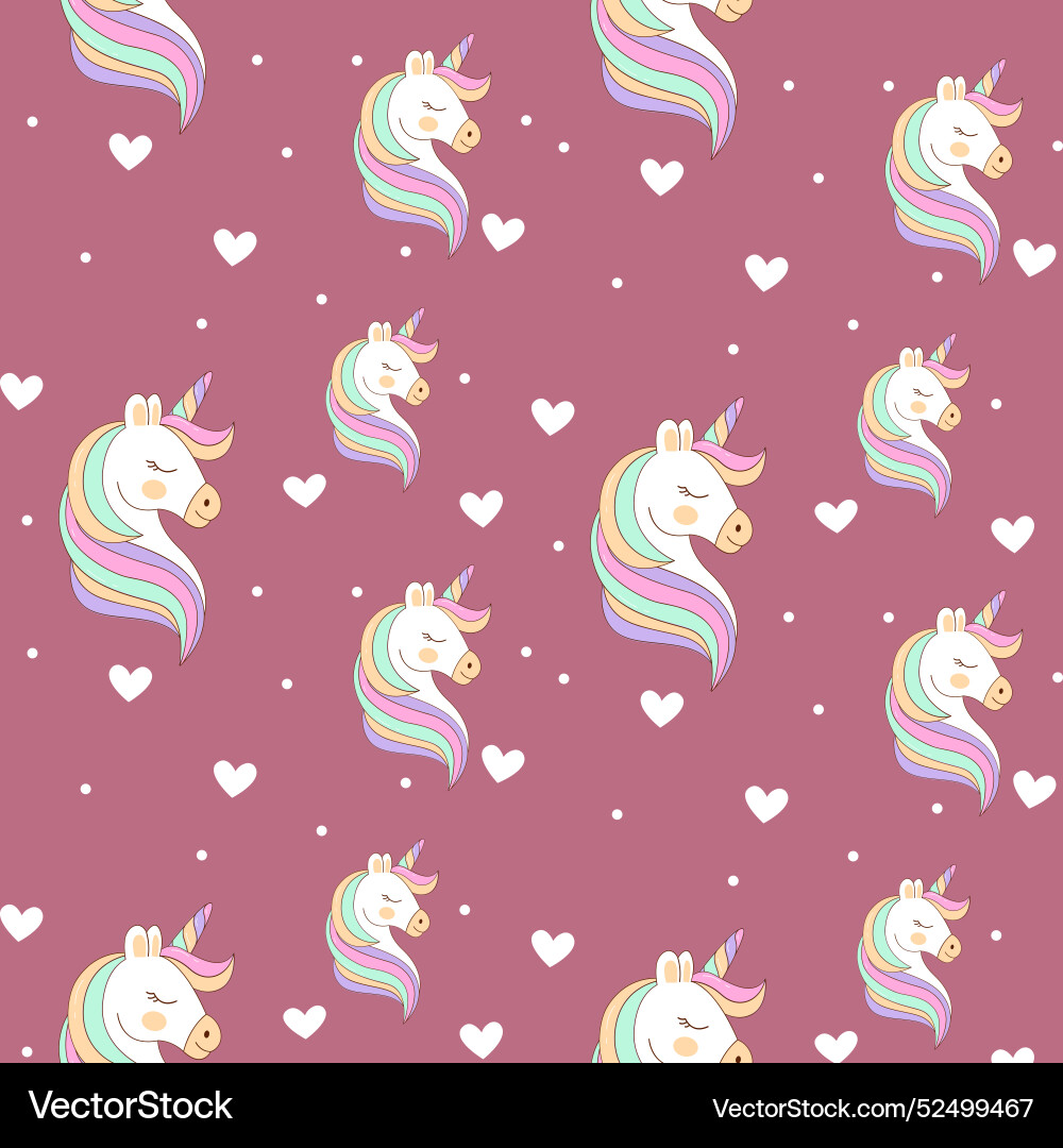 Seamless pattern with unicorn Vector Image